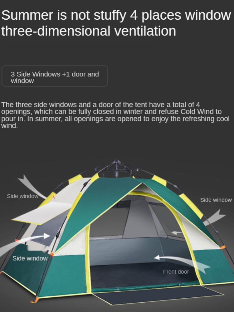 Cheap Goat Tents Fully Automatic Outdoor Camping Self Driving Tent Fishing Tent For Two Persons 3 4 Persons One Door Three Windows Tents Tents 